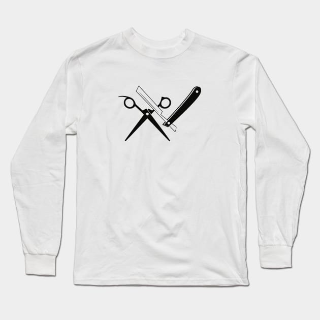 Razor and Scissors Long Sleeve T-Shirt by linesdesigns